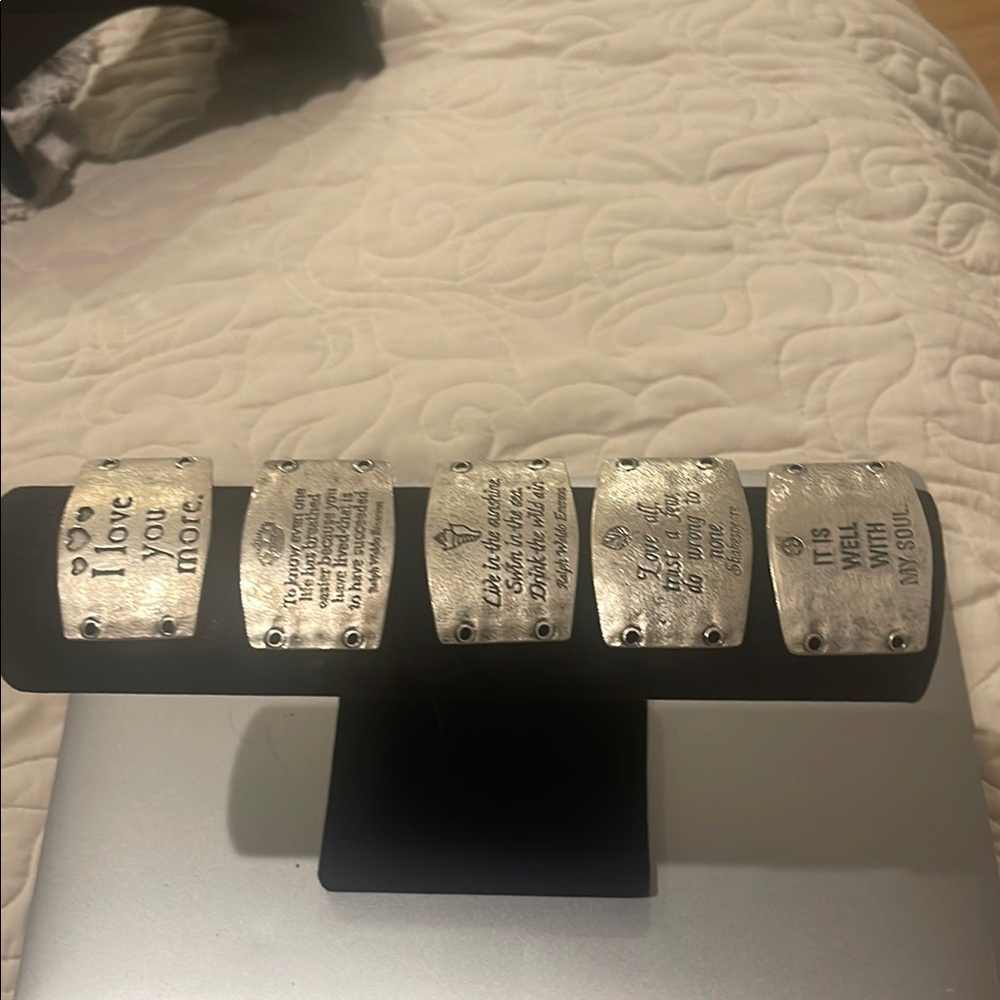 Engraved Silver Cuff Bracelets - image 1